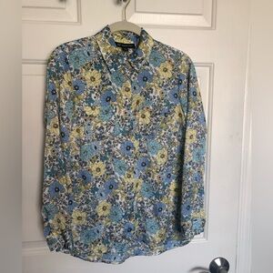 INC Brand Floral silky blouse